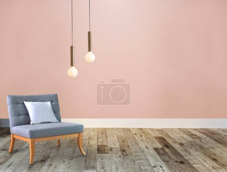 Photo for Stone wall lamp modern interior decoration empty room. 3D illustration - Royalty Free Image