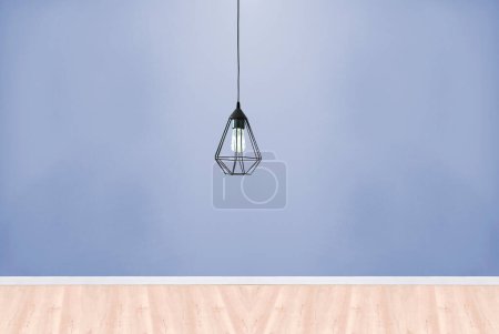 Photo for Stone wall interior design living room, modern decorative design lamp. 3D illustration - Royalty Free Image