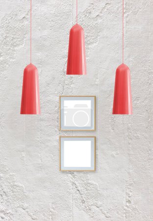 Foto de Lámpara moderna de diseño interior de pared de piedra para el hogar, oficina, hotel y dormitorio. Ilustración 3D - Imagen libre de derechos