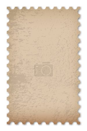 Alte Grunge-Briefmarke. Saubere Briefmarken-Vorlage. Briefmarkengrenze. Briefmarke-Attrappe mit Schatten. Leere Briefmarke. Vektorillustration