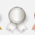Vector Gold, silver, and bronze seal with ribbons. Luxury seal. Blank Gold, silver, and bronze seal. Vector illustration