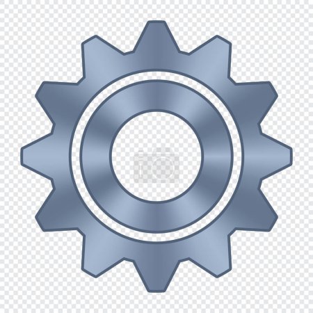 Téléchargez les illustrations : Gear wheel. Metal cogwheel. Gear setting icon. Machine gear icon. Industrial icon. Vector illustration - en licence libre de droit