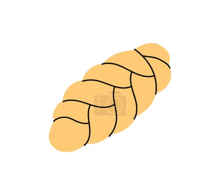 Illustration for Braided bread, challah icon. Bakery pastry products silhouette. Vector illustration. Isolated on white background - Royalty Free Image