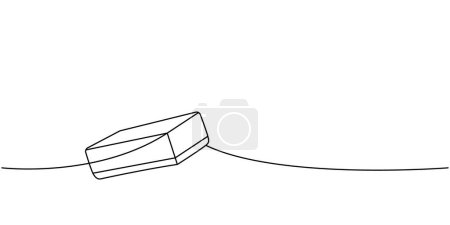 Sponge one line continuous drawing. Cleaning service tools continuous one line illustration. Vector linear illustration. Isolated on white background