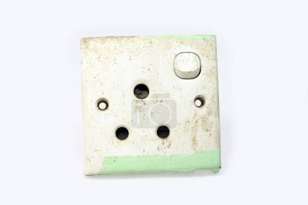 old switch, Old wall power switch dirty switch board and box. Old Jack