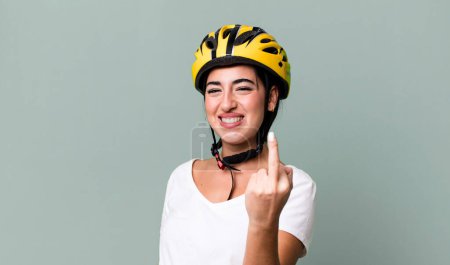 Téléchargez les photos : Feeling angry, annoyed, rebellious and aggressive. bike helmet concept - en image libre de droit