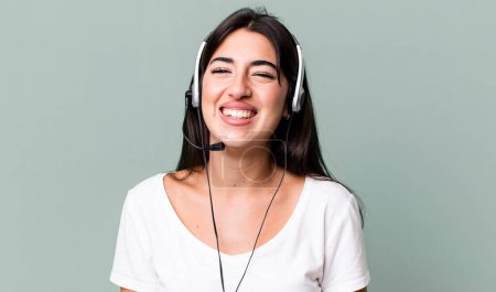 Photo for Looking happy and pleasantly surprised. telemarketer concept - Royalty Free Image
