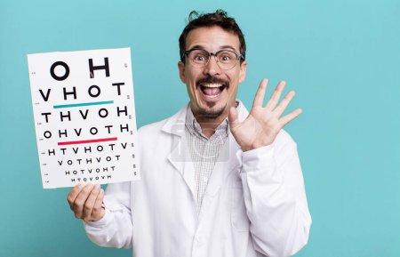 Photo for Adult man optical vision test concept - Royalty Free Image