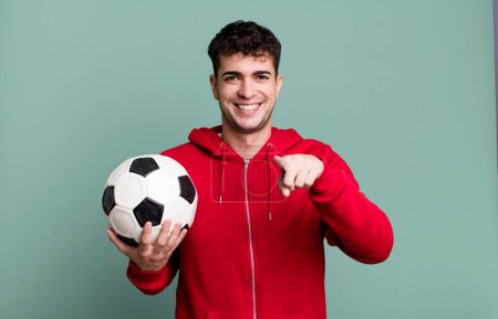 Photo for Adult man pointing at camera choosing you. soccer and sport concept - Royalty Free Image