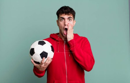 Photo for Adult man feeling shocked and scared. soccer and sport concept - Royalty Free Image