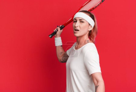 Téléchargez les photos : Young pretty woman. tennis concept - en image libre de droit