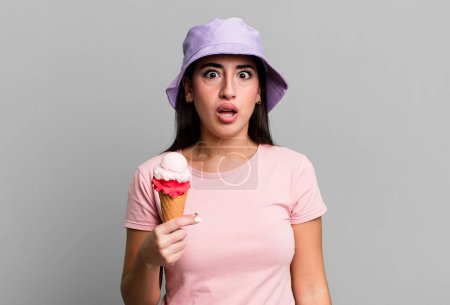 Photo for Looking very shocked or surprised. ice cream and summer concept - Royalty Free Image