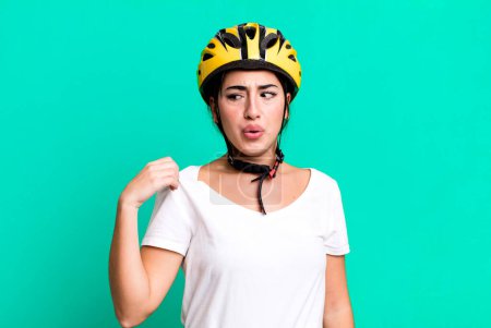 Photo for Feeling stressed, anxious, tired and frustrated. bike helmet concept - Royalty Free Image