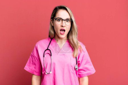 Photo for Looking very shocked or surprised. nurse concept - Royalty Free Image