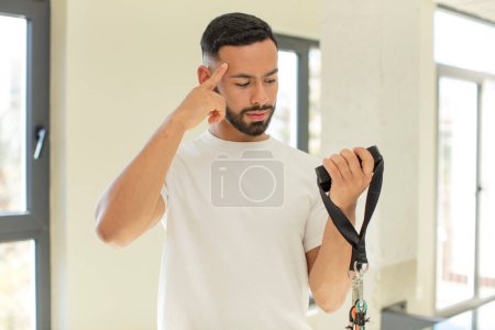 Photo for Arab handsome man arab man looking surprised, realizing a new thought, idea or concept. fitness concept - Royalty Free Image