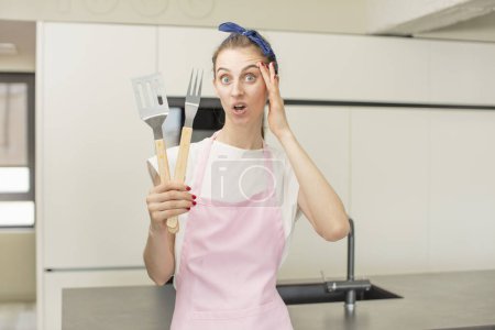 Photo for Looking happy, astonished and surprised. Barbecue tools concept - Royalty Free Image