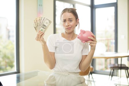 Photo for Young model savings or money concept - Royalty Free Image