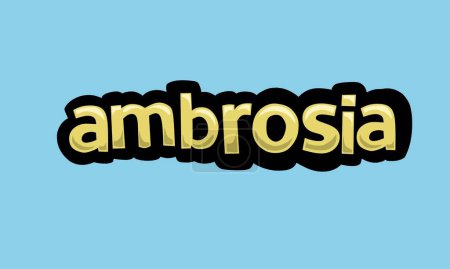 Illustration for AMBROSIA writing vector design on a blue background very simple and very cool - Royalty Free Image