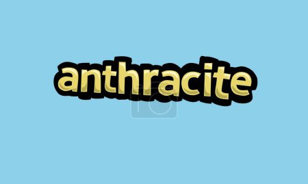 Illustration for ANTHRACITE writing vector design on a blue background very simple and very cool - Royalty Free Image
