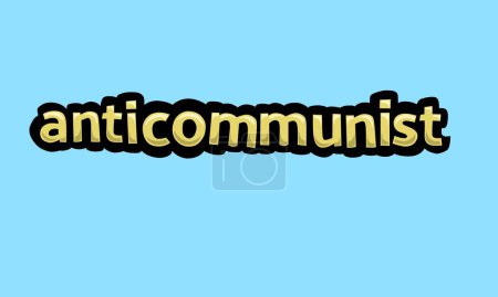 Illustration for Anticommunist writing vector design on a blue background very simple and very cool - Royalty Free Image