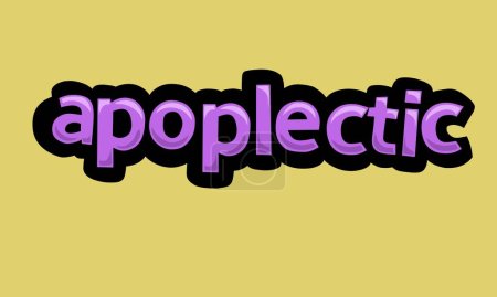 Illustration for APOPLECTIC writing vector design on a yellow background very simple and very cool - Royalty Free Image