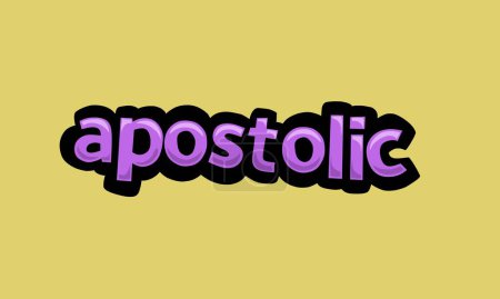 Illustration for APOSTOLIC writing vector design on a yellow background very simple and very cool - Royalty Free Image