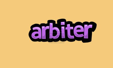 Illustration for ARBITER writing vector design on a yellow background very simple and very cool - Royalty Free Image