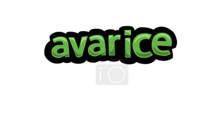Illustration for White screen animation video written AVARICE very cool and very simple - Royalty Free Image