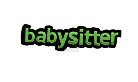 Illustration for White screen animation video written BABYSITTER very cool and very simple - Royalty Free Image