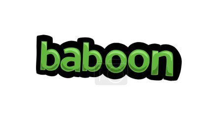Ilustración de White screen animation video written BABOON very cool and very simple - Imagen libre de derechos