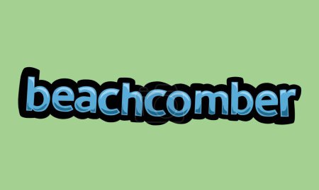 Illustration for Beachcomber writing vector design on a green background very simple and very cool - Royalty Free Image