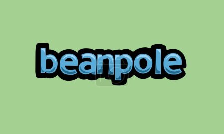 Illustration for Beanpole writing vector design on a green background very simple and very cool - Royalty Free Image