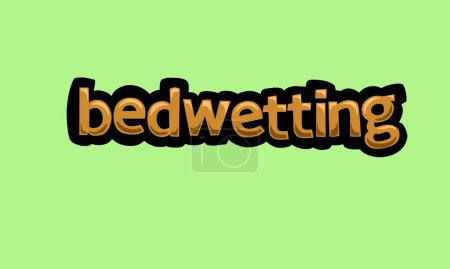 Illustration for Bedwetting writing vector design on a green background very simple and very cool - Royalty Free Image