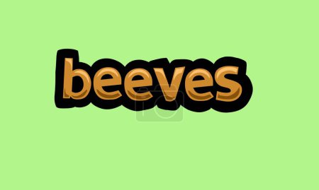 Téléchargez les illustrations : Beeves writing vector design on a green background very simple and very cool - en licence libre de droit