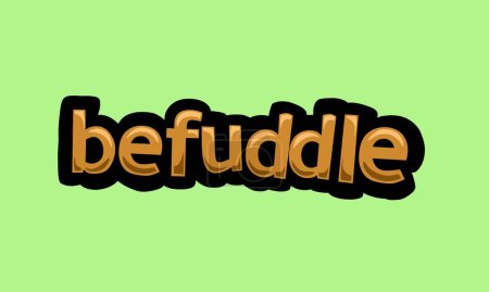 Téléchargez les illustrations : Befuddle writing vector design on a green background very simple and very cool - en licence libre de droit