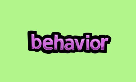 Illustration for Behavior writing vector design on a green background very simple and very cool - Royalty Free Image