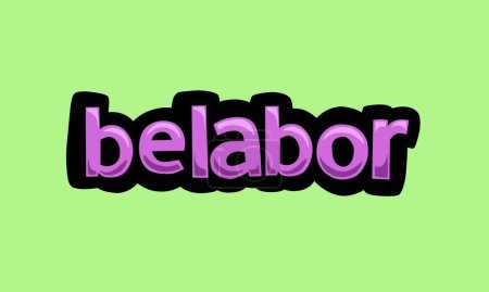Illustration for Belabor writing vector design on a green background very simple and very cool - Royalty Free Image