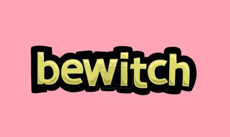 bewitch writing vector design on a pink background very simple and very cool