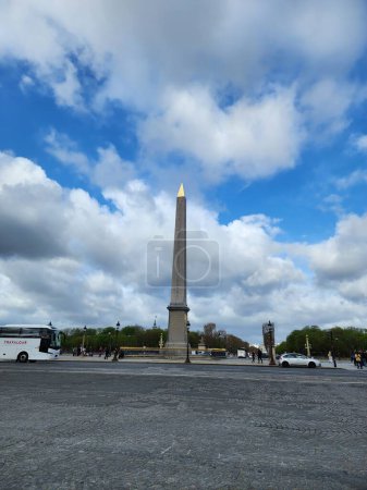 Photo for The Luxor Obelish, an important landmark, is an ancient obelisk that stands out. Located in the heart of Place de Concorde.Paris, France. 2023-03-30 - Royalty Free Image