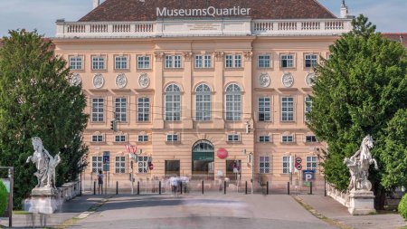 Photo for The Museumsquartier timelapse or Museums Quartier is an area in the center of Vienna, Austria. Museumsquartier is home to a range of installations from large art museums. - Royalty Free Image