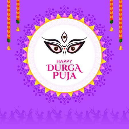 Téléchargez les illustrations : Festival Shubh Navratri, Happy Dussehra et Durga Puja - en licence libre de droit