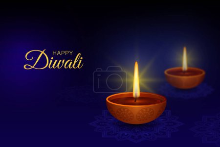 Téléchargez les photos : Happy Diwali Elégant paon doré & Lanternes scintillantes - en image libre de droit