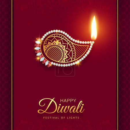Téléchargez les photos : Happy Diwali Elégant paon doré & Lanternes scintillantes - en image libre de droit