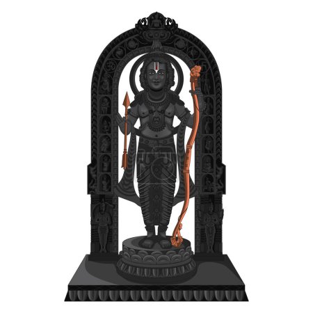 Statue de Ram Lalla, Seigneur Shri Rama à Ayodhya Inde