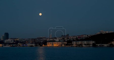 Istanbul, port Istanbul, sea view, sea, open sea, night sea, clowds Marmara sea, anchorage, vessels
