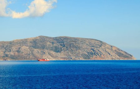 sea view, Greece Islands, sea, open sea, island, blue sky, blue sea, smooth sea, sunny day, clowds