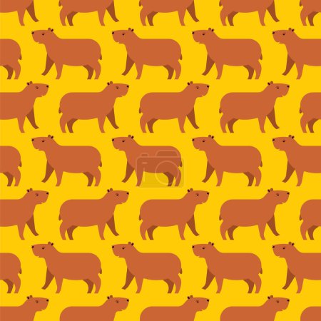 Photo for Capybara Pattern seamless. guinea pig Background. Baby fabric texture - Royalty Free Image