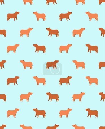 Photo for Capybara Pattern seamless. guinea pig Background. Baby fabric texture - Royalty Free Image