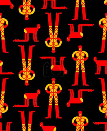 Illustration for BDSM mistress and slave pattern seamless. Sex games background. Dominance and submission texture - Royalty Free Image