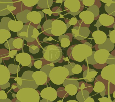 Photo for Cherry army pattern seamless. Cherries Military background. Ornament Protective For soldiers and hunters - Royalty Free Image